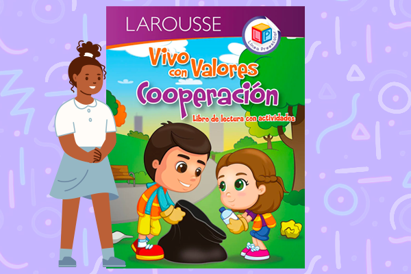 portada del libro vivo con valores cooperación de editorial larousse