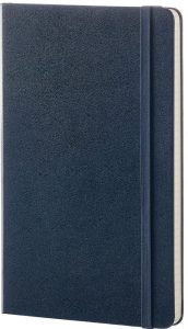 Libreta clásica grande azul zafiro hoja rayada pasta dura