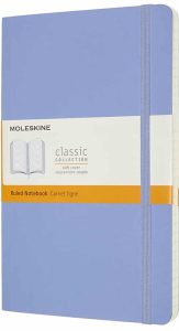 Libreta clásica grande azul hortensia hoja rayada pasta suave