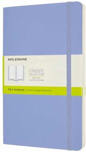 Libreta clásica grande azul hortensia hoja blanca pasta suave
