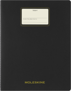 Student Cahier Negro Extra extra grande Hoja rayada Pasta suave
