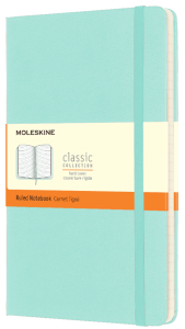 Libreta clásica grande menta hoja rayada pasta dura