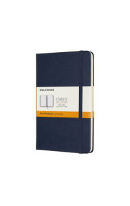 Libreta clásica mediana azul zafiro hoja rayada pasta dura