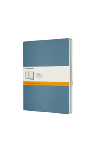 Set de 3 libretas extra grandes azul enérgico hoja rayada pasta suave