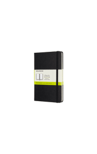 Libreta clásica mediana negra hoja blanca pasta dura
