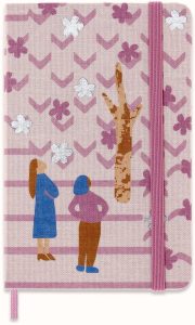 Libreta Sakura pareja tamaño de bolsillo rosa – hoja rayada pasta dura