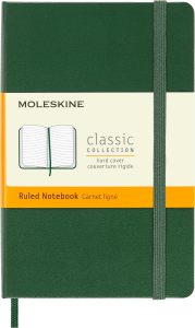Libreta clásica de bolsillo verde mirto hoja rayada pasta dura